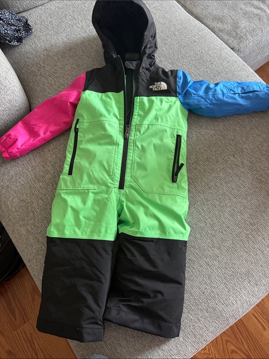 The North Face Other - The North Face Kids One-Piece Colorblock Snow Suit - Green, Pink & Blue